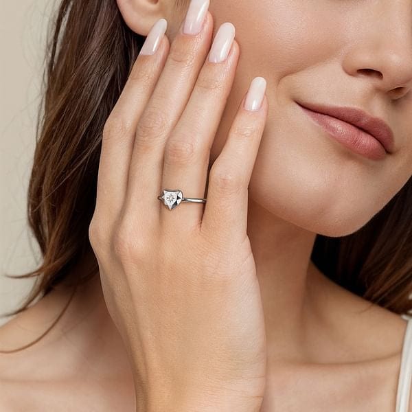 925 Sterling Silver Diamond Cut Heart Ladies Ring - LR52868SV5JJ-Gabriel & Co.-Renee Taylor Gallery
