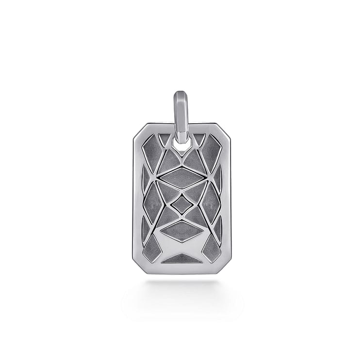 925 Sterling Silver Engravable Dog Tag Pendant Necklace - PTM6530SVJJJ-Gabriel & Co.-Renee Taylor Gallery