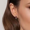 925 Sterling Silver Garnet Bujukan Link Huggie Earrings - EG15425SVJGN-Gabriel & Co.-Renee Taylor Gallery