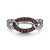 925 Sterling Silver Garnet Bujukan Link Ladies Ring - LR52854SVJGN-Gabriel & Co.-Renee Taylor Gallery