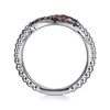 925 Sterling Silver Garnet Bujukan Link Ladies Ring - LR52854SVJGN-Gabriel & Co.-Renee Taylor Gallery