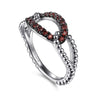 925 Sterling Silver Garnet Bujukan Link Ladies Ring - LR52854SVJGN-Gabriel & Co.-Renee Taylor Gallery