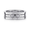 925 Sterling Silver Geometric Men's Ring in Satin Finish - MR52067SVJJJ-Gabriel & Co.-Renee Taylor Gallery