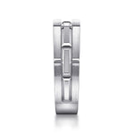 925 Sterling Silver Geometric Men's Ring in Satin Finish - MR52067SVJJJ-Gabriel & Co.-Renee Taylor Gallery