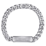 925 Sterling Silver ID Cuban Link Chain Men's Bracelet - TBM2126SVJJJ-Gabriel & Co.-Renee Taylor Gallery
