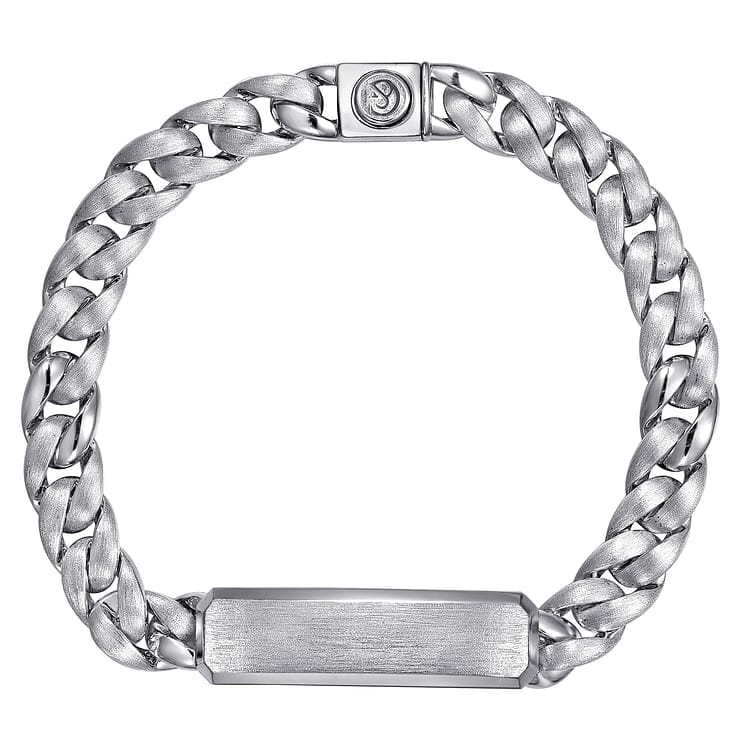 925 Sterling Silver ID Cuban Link Chain Men's Bracelet - TBM2126SVJJJ-Gabriel & Co.-Renee Taylor Gallery
