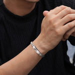 925 Sterling Silver ID Cuban Link Chain Men's Bracelet - TBM2126SVJJJ-Gabriel & Co.-Renee Taylor Gallery