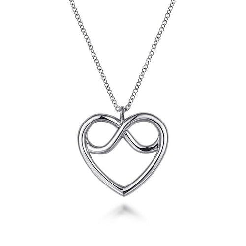 925 Sterling Silver Infinity Heart Pendant Necklace - NK6918SVJJJ-Gabriel & Co.-Renee Taylor Gallery