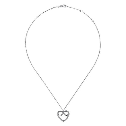 925 Sterling Silver Infinity Heart Pendant Necklace - NK6918SVJJJ-Gabriel & Co.-Renee Taylor Gallery