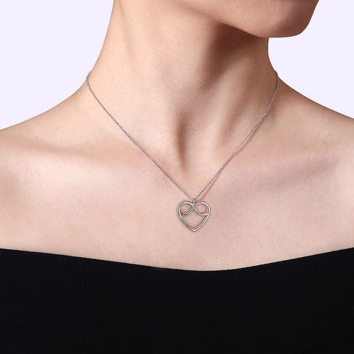 925 Sterling Silver Infinity Heart Pendant Necklace - NK6918SVJJJ-Gabriel & Co.-Renee Taylor Gallery