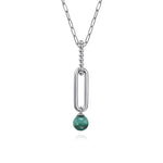 925 Sterling Silver Malachite Bujukan Drop Necklace - NK7477SVJMA-Gabriel & Co.-Renee Taylor Gallery