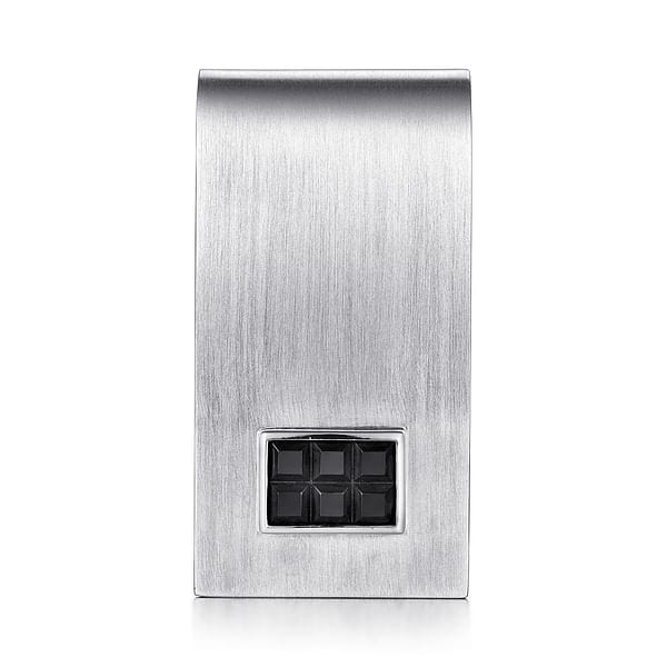 925 Sterling Silver Money Clip with Titanium Square Inlay - MC46TVJJJ-Gabriel & Co.-Renee Taylor Gallery