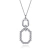 925 Sterling Silver Octagon White Sapphire Bujukan Pendant Drop Necklace - NK7597SVJWS-Gabriel & Co.-Renee Taylor Gallery