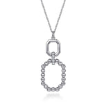 925 Sterling Silver Octagon White Sapphire Bujukan Pendant Drop Necklace - NK7597SVJWS-Gabriel & Co.-Renee Taylor Gallery
