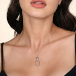 925 Sterling Silver Octagon White Sapphire Bujukan Pendant Drop Necklace - NK7597SVJWS-Gabriel & Co.-Renee Taylor Gallery