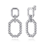 925 Sterling Silver Octagon White Sapphire Bujukan Stud Drop Earrings - EG15095SVJWS-Gabriel & Co.-Renee Taylor Gallery