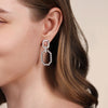 925 Sterling Silver Octagon White Sapphire Bujukan Stud Drop Earrings - EG15095SVJWS-Gabriel & Co.-Renee Taylor Gallery