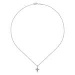 925 Sterling Silver Openwork Diamond Cross Necklace - NK3261SV5JJ-Gabriel & Co.-Renee Taylor Gallery