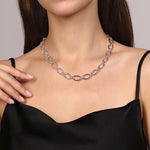 925 Sterling Silver Oval Link Chain Necklace with Bujukan Connectors - NK7094SVJJJ-Gabriel & Co.-Renee Taylor Gallery