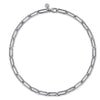 925 Sterling Silver Oval Link Chain Necklace with Bujukan Stations - NK7111SVJJJ-Gabriel & Co.-Renee Taylor Gallery