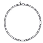 925 Sterling Silver Oval Link Chain Necklace with Bujukan Stations - NK7111SVJJJ-Gabriel & Co.-Renee Taylor Gallery