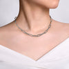 925 Sterling Silver Oval Link Chain Necklace with Bujukan Stations - NK7111SVJJJ-Gabriel & Co.-Renee Taylor Gallery