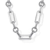 925 Sterling Silver Paper Clip Chain Necklace with Bujukan Connectors - NK7483SVJJJ-Gabriel & Co.-Renee Taylor Gallery
