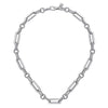 925 Sterling Silver Paper Clip Chain Necklace with Bujukan Connectors - NK7483SVJJJ-Gabriel & Co.-Renee Taylor Gallery