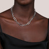 925 Sterling Silver Paper Clip Chain Necklace with Bujukan Connectors - NK7483SVJJJ-Gabriel & Co.-Renee Taylor Gallery