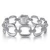 925 Sterling Silver Pavé Bujukan And Cushion Shape Link Chain Bracelet - TB4960SVJJJ-Gabriel & Co.-Renee Taylor Gallery