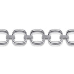 925 Sterling Silver Pavé Bujukan And Cushion Shape Link Chain Bracelet - TB4960SVJJJ-Gabriel & Co.-Renee Taylor Gallery