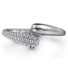 925 Sterling Silver Pavé Bujukan Bypass Bangle - BG4955-62SVJJJ-Gabriel & Co.-Renee Taylor Gallery