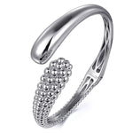 925 Sterling Silver Pavé Bujukan Bypass Bangle - BG4955-62SVJJJ-Gabriel & Co.-Renee Taylor Gallery