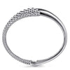 925 Sterling Silver Pavé Bujukan Bypass Bangle - BG4955-62SVJJJ-Gabriel & Co.-Renee Taylor Gallery