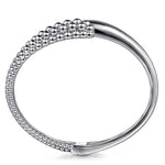 925 Sterling Silver Pavé Bujukan Bypass Bangle - BG4955-62SVJJJ-Gabriel & Co.-Renee Taylor Gallery