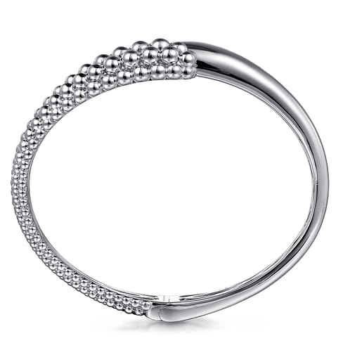 925 Sterling Silver Pavé Bujukan Bypass Bangle - BG4955-62SVJJJ-Gabriel & Co.-Renee Taylor Gallery
