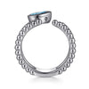 925 Sterling Silver Pear Blue Topaz Bujukan Open Ring - LR52871SVJBT-Gabriel & Co.-Renee Taylor Gallery