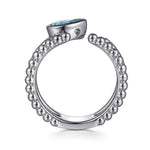 925 Sterling Silver Pear Blue Topaz Bujukan Open Ring - LR52871SVJBT-Gabriel & Co.-Renee Taylor Gallery