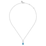 925 Sterling Silver Pear Blue Topaz Bujukan Pendant Necklace - NK7902SVJBT-Gabriel & Co.-Renee Taylor Gallery
