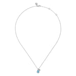 925 Sterling Silver Pear Blue Topaz Bujukan Pendant Necklace - NK7929SVJBT-Gabriel & Co.-Renee Taylor Gallery