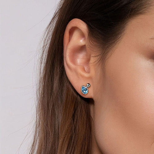 925 Sterling Silver Pear Blue Topaz Bujukan Stud Earrings - EG15437SVJBT-Gabriel & Co.-Renee Taylor Gallery