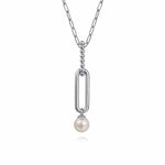 925 Sterling Silver Pearl Bujukan Drop Necklace - NK7477SVJPB-Gabriel & Co.-Renee Taylor Gallery