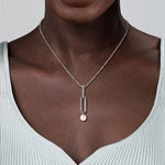 925 Sterling Silver Pearl Bujukan Drop Necklace - NK7477SVJPB-Gabriel & Co.-Renee Taylor Gallery