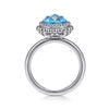 925 Sterling Silver Round Blue Topaz Bezel Set Ring with Bujukan Bead Halo - LR51792SVJBT-Gabriel & Co.-Renee Taylor Gallery