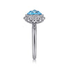 925 Sterling Silver Round Blue Topaz Bezel Set Ring with Bujukan Bead Halo - LR51792SVJBT-Gabriel & Co.-Renee Taylor Gallery
