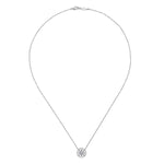 925 Sterling Silver Round Filigree White Sapphire Pendant Necklace - NK4333SVJWS-Gabriel & Co.-Renee Taylor Gallery