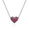 925 Sterling Silver Ruby Pave Heart Pendant Necklace - NK4325SVJRB-Gabriel & Co.-Renee Taylor Gallery