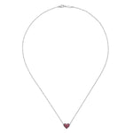 925 Sterling Silver Ruby Pave Heart Pendant Necklace - NK4325SVJRB-Gabriel & Co.-Renee Taylor Gallery