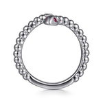 925 Sterling Silver Snake Bujukan Ruby Bypass Ring - LR52866SVJRB-Gabriel & Co.-Renee Taylor Gallery