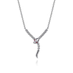 925 Sterling Silver Snake Bujukan Ruby Y Necklace - NK7916SVJRB-Gabriel & Co.-Renee Taylor Gallery